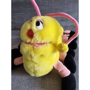 Vtg 1970s Animal Express Plush Yellow Pink Caterpillar Insect Puppet Stuffed